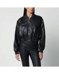 Arma - Hannah Cropped Leather Bomber Jacket - Lyst