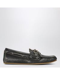 Gucci - Schwarze Bootsschuhe Mit Wascheffekt - Lyst