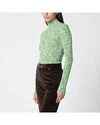 Loewe - High-Neck Top With Floral Jacquard Pattern - Lyst