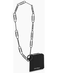 Off-White c/o Virgil Abloh TM Portafoglio zip around Logo con tracolla - Nero