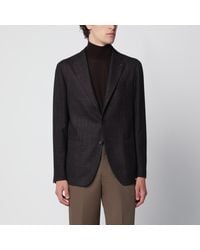 Tagliatore - Single-Breasted Jacket With A Micro Check Pattern - Lyst