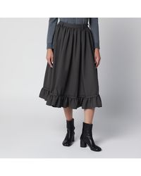 MM6 by Maison Margiela - Midi Skirt With Ruffled Flounce Hem - Lyst