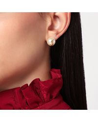 ピアス Saint Laurent Asymmetrical Earrings With Pearl And Cassandre Asymmetrical earrings with Cassandre detail SAINT LAURENT