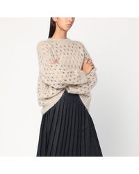 Brunello Cucinelli - Openwork Mohair-Blend Sweater - Lyst
