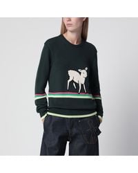 JW Anderson - Dark Cotton Sweater With Sheep Embroidery - Lyst