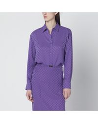 Gucci - Oversized Gg Jacquard Silk Shirt - Lyst