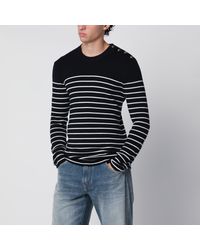Dolce & Gabbana - Striped Wool Sweater With Buttons - Lyst