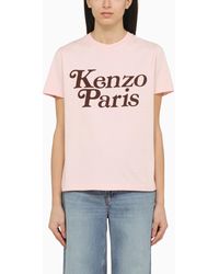 KENZO - Pink Cotton T Shirt With Logo - Lyst