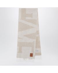 Loewe - Logo Jacquard Cashmere Scarf - Lyst