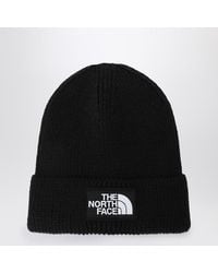 The North Face - Berretto nero con patch logo - Lyst
