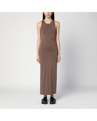 Loewe - Braunes Kleid Aus Wolle Mit Anagram-Logo - Lyst