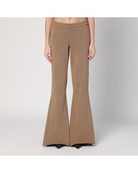 Entire studios - Cotton Beige Flared Trousers - Lyst