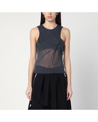 The Attico - Gray Silk Tank Top - Lyst