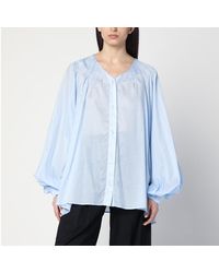 Thelatest - Camicia ampia azzurra semitrasparente - Lyst
