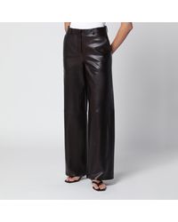 Nour Hammour - Coda Wide-Leg Leather Trousers - Lyst