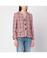 【関税＆送料込み】Valentino Garavani Check-Pattern Jacket Wool Blend Jacket With V Check Pattern for Man in Butter