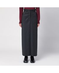 Department 5 - Grey Pinstripe Wool-blend Skirt - Lyst