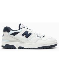 New Balance - Sneaker bassa 550 bianca/blu - Lyst