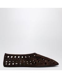 Alaïa - Perforated Suede Vienne Slippers - Lyst