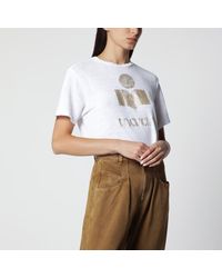 Isabel Marant - Zewel Logo Short-Sleeve Linen T-Shirt - Lyst