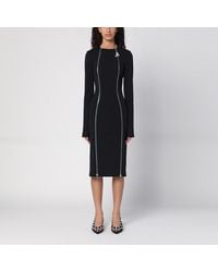 The Attico - Midi Dress With Logoed Zip Puller - Lyst