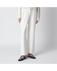 Max Mara - Ivory Straight-Leg Trousers - Lyst