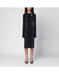 The Attico - Midi Dress With Logoed Zip Puller - Lyst