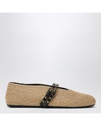 Alaïa - Paper Straw Flat Ballets - Lyst