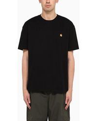 Carhartt - S/s chase t-shirt nera in cotone - Lyst