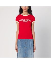 Valentino - T-shirt rossa con stampa chez - Lyst