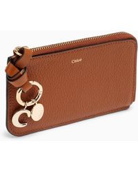 Chloé - Chloé Brown Zipped Card Case - Lyst