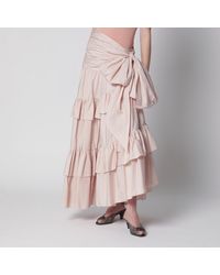 Chloé - Long Ruffled Cotton Poplin Skirt - Lyst