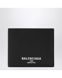 Balenciaga - Grained Leather Card Holder With Logo - Lyst
