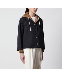 Herno - Veste Réversible Bleu/Caramel En Gabardine De Coton - Lyst