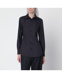 Gucci - Ink-Colored Silk Poplin Shirt - Lyst