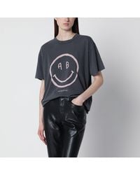 Anine Bing - Cade Tee Smiley Graphic Cotton T-Shirt - Lyst