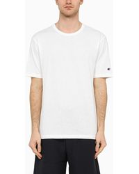 Champion - T-shirt girocollo bianca in cotone - Lyst