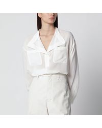 TOTEME - Overlap-Collar Blouse - Lyst