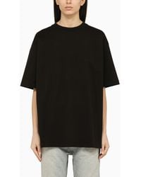 Balenciaga - Black Crew Neck T Shirt With Logo - Lyst