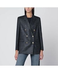 Tagliatore - Double Breasted Checked Wool Blazer - Lyst