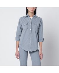 A.P.C. - Bluegrey Cotton Shirt - Lyst