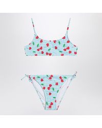 Mc2 Saint Barth - Bralette-Bikini Mit Vichy- Und Kirschmuster - Lyst