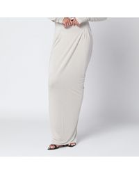 Entire studios - Ivory Draped Long Skirt - Lyst