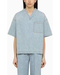 Bottega Veneta - Chemisier en coton en denim de - Lyst