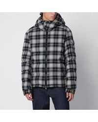 Moncler - Ivory Check-Pattern Down Jacket - Lyst