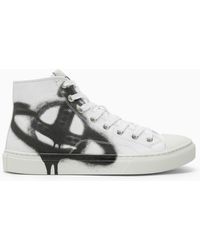 Vivienne Westwood - Sneaker bianca/nera in tela di cotone - Lyst