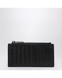 Bottega Veneta - Card Holder With Intrecciato Zipper - Lyst