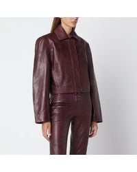ROTATE BIRGER CHRISTENSEN - Boxy Square Leather Jacket - Lyst