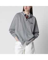 Miu Miu - Cotton Zip-Up Sweatshirt - Lyst