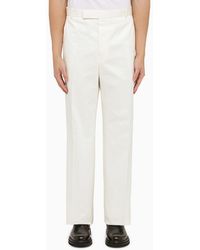 Thom Browne - White Straight Cotton Trousers - Lyst
